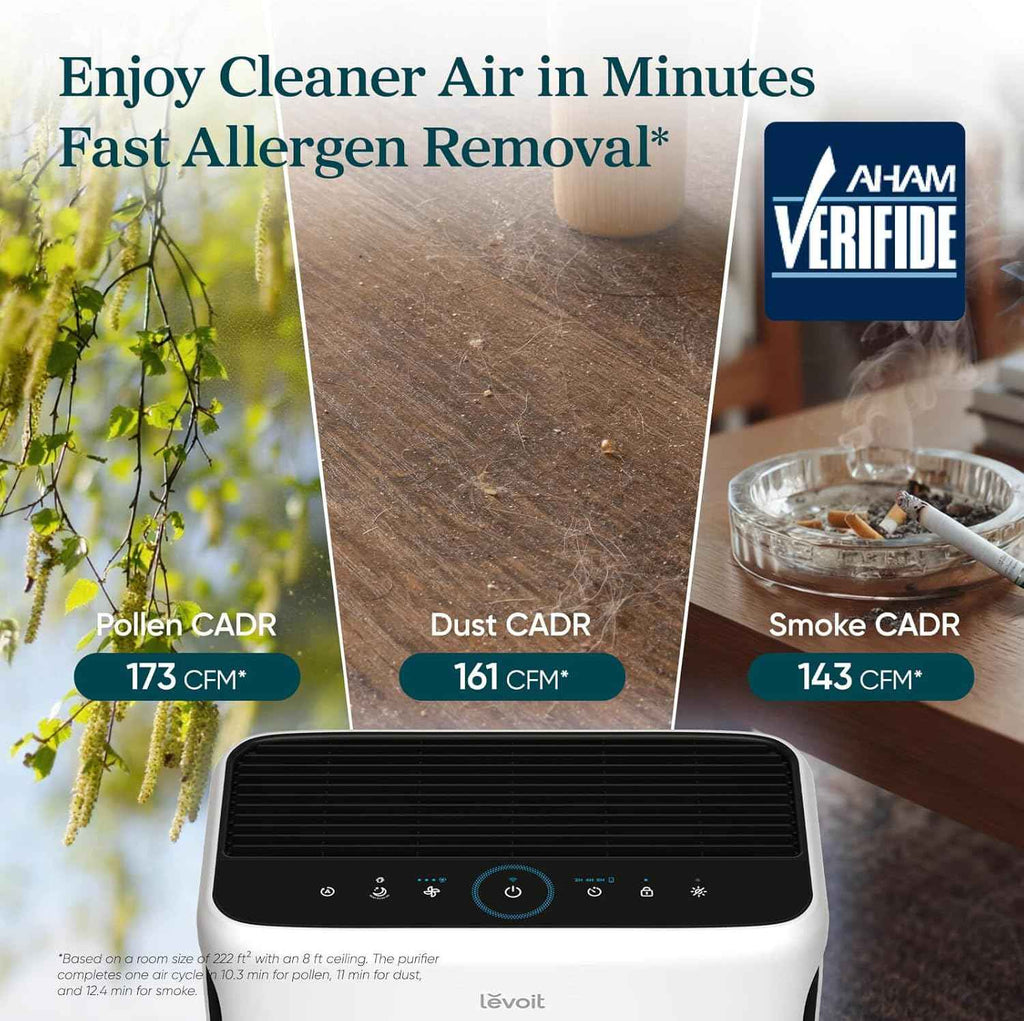 LEVOIT Air Purifier for Large Rooms Up to 1073Ft² with Air Quality Monitor, Smart WiFi, HEPA Sleep Mode, and Washable Pre-Filter, AHAM Verified, Ideal for Pets and Allergies, Vital 100S-P, White - Yenka Supply