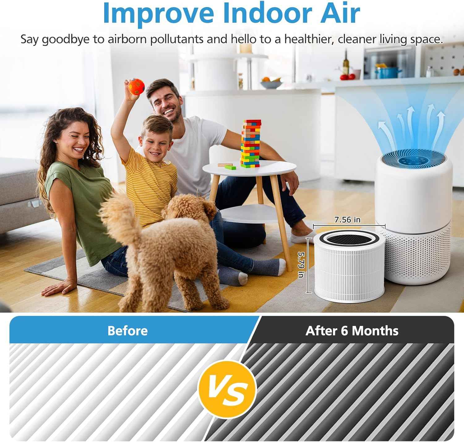 2 Pack Core 300 Replacement Filter for LEVOIT Core 300, Core 300-P, Core 300S-P, and Core 300-RF Air Purifiers - Yenka Supply