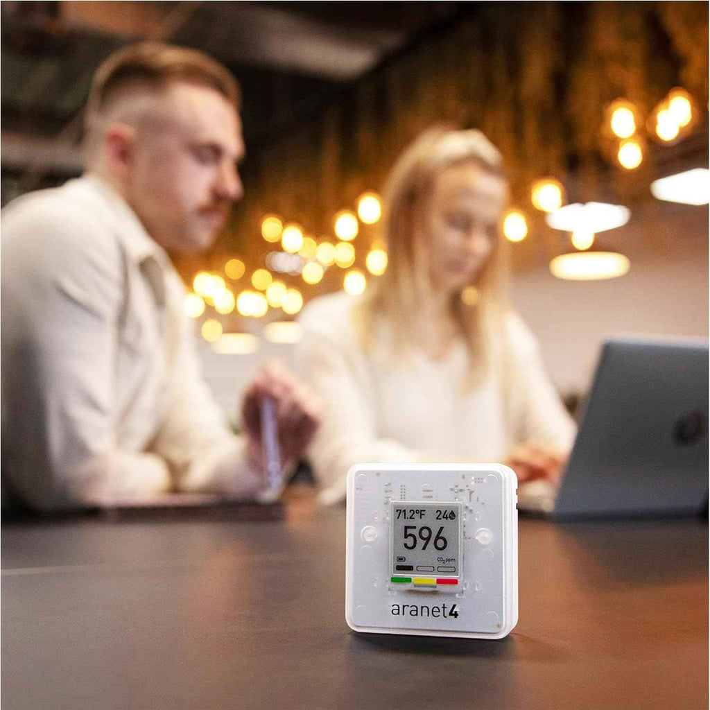 SAF Aranet4 Home Indoor Air Quality Monitor: Wireless CO2, Temperature, and Humidity Tracker for Office or School, Portable with E-Ink Screen and App Management