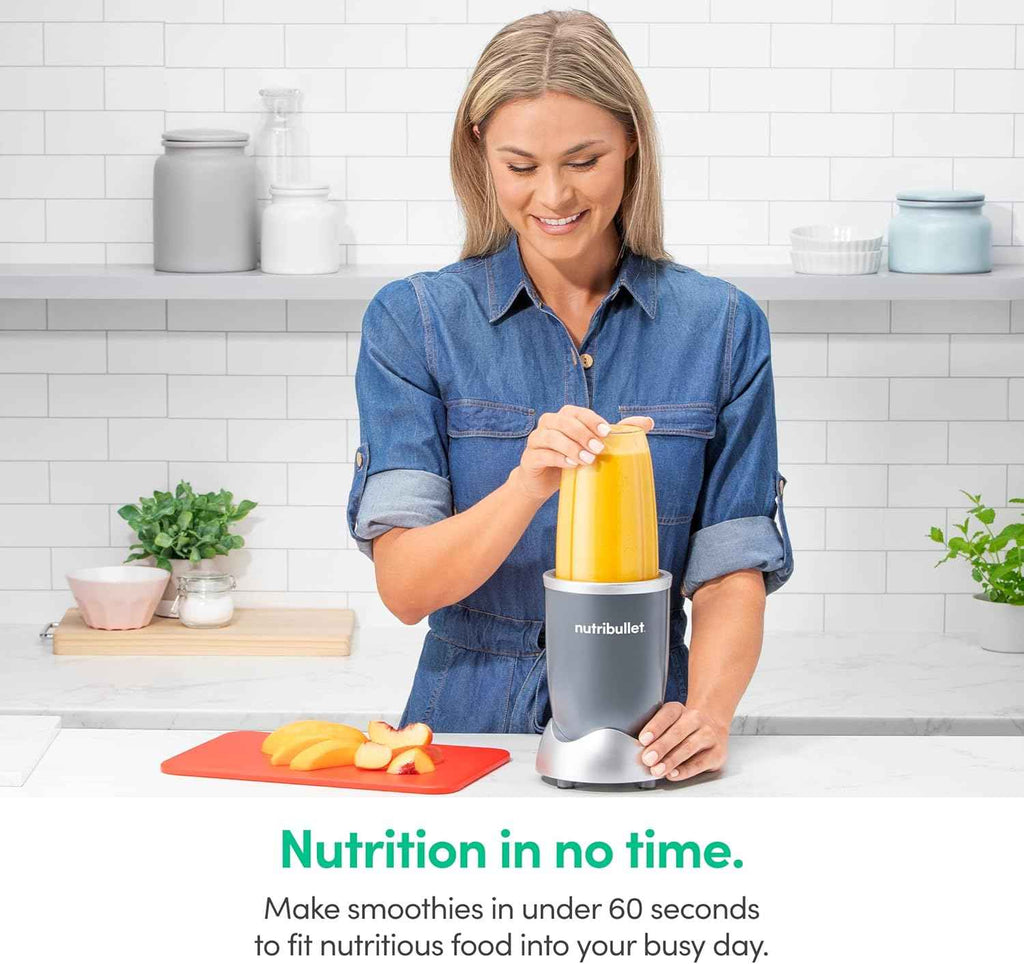 nutribullet Personal Blender, Shakes, Smoothies, Food Prep, and Frozen Blending, 24 Ounces, 600 Watt, Gray, NBR-0601WM - Yenka Supply