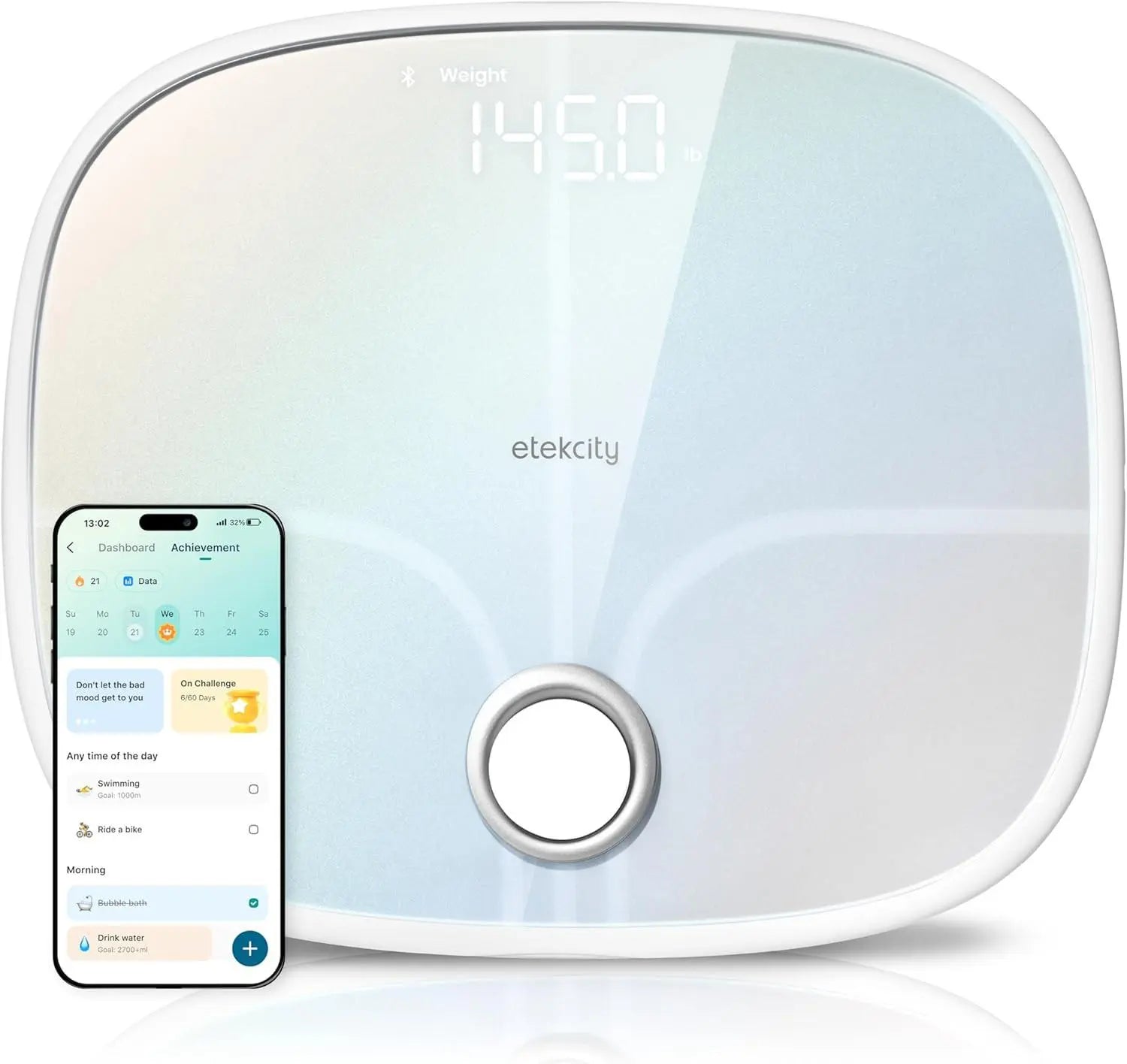 Etekcity Smart Scale for Body Weight, FSA&HSA Eligible, Bathroom Digital Weighing Scale with BMI, Body Fat, Muscle Mass, Accurate Bluetooth Home User Health Equipment Sync Apps, LED, Tempered glass - Yenka Supply
