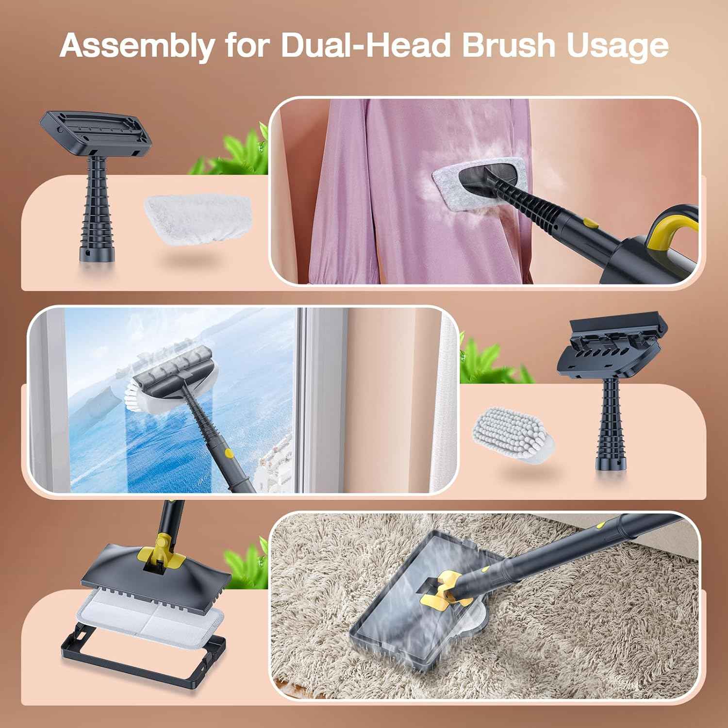 ScrubWiz Handheld Steam Cleaner - 10-in-1 Steam Mop with Detachable Cleaner, Quick Heat, 350ml Capacity, Perfect for Floors, Carpets, Tiles, and BBQ Grills - Yenka Supply