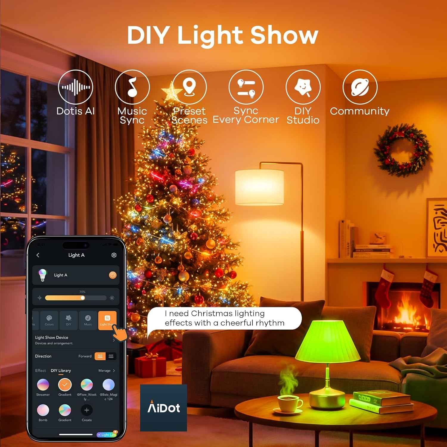 Linkind Smart Light Bulbs - Color Changing LED Bulbs with Alexa & Google Home, 104 Preset Scenes, Music Sync, A19 E26 WiFi Bluetooth 60W, 800LM - 4 Pack