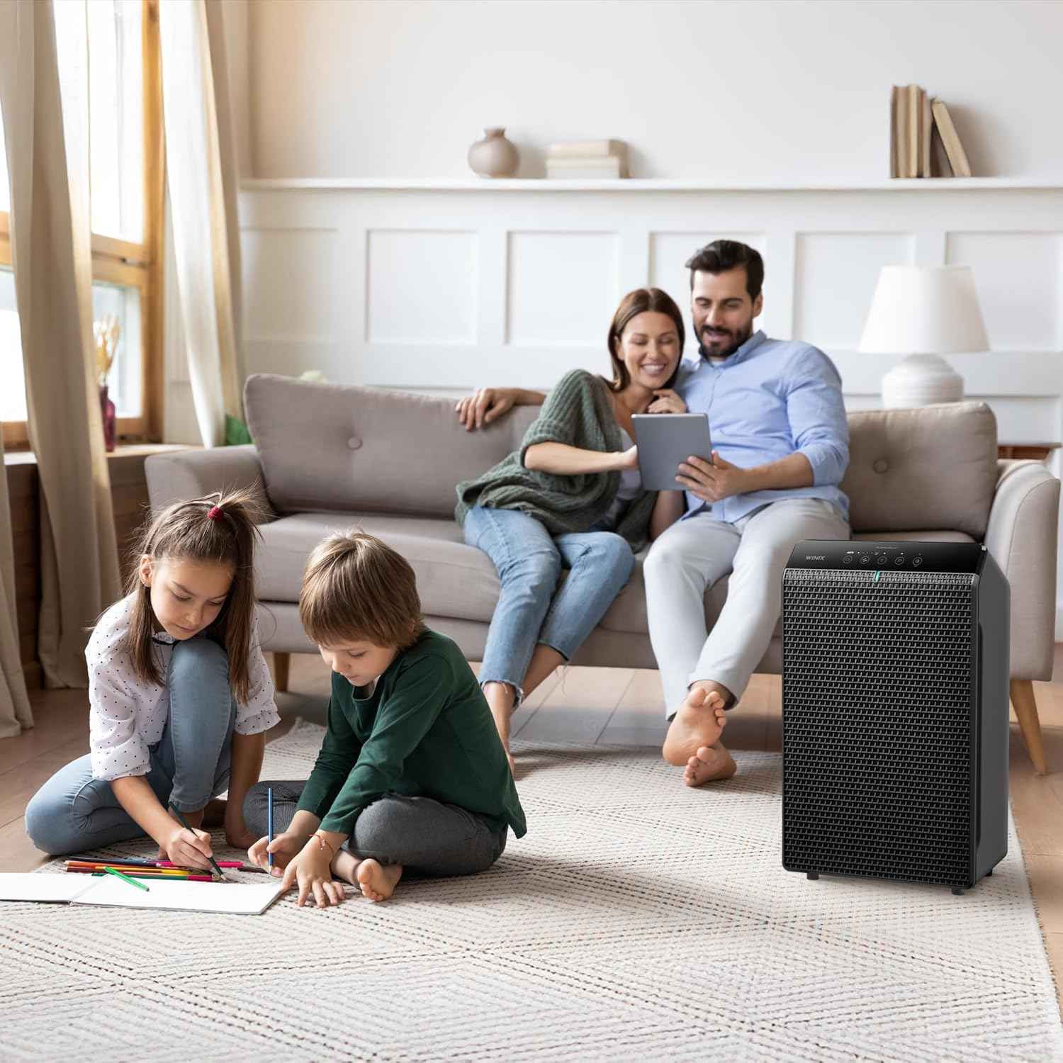WINIX 5520 Smart Air Purifier for Home Large Room Up to 1882 Ft² in 1 Hr with Air Quality Monitor, True HEPA, High Deodorization Carbon Filter, and Auto Mode, Captures Pet Allergies, Smoke, and Dust