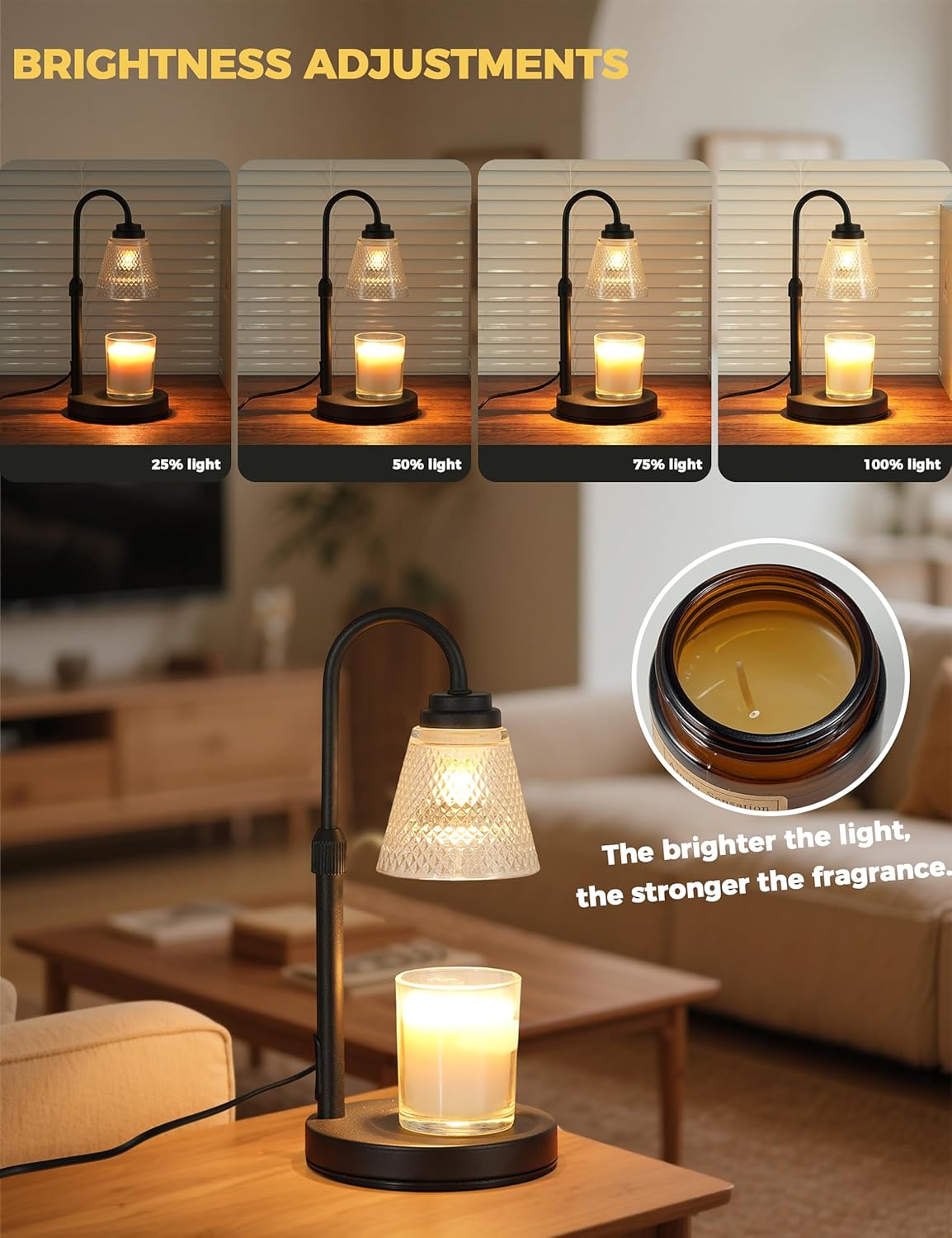 Candle Warmer Lamp with Timer Dimmer, Birthday Gifts for Mom Women Friend Sister, House Warming Gifts, Wax Melt Warmer, Office Apartment Dorm Room Home Decor Yenka Supply