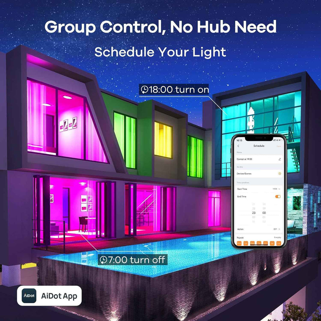 Linkind Smart Light Bulbs - Color Changing LED Bulbs with Alexa & Google Home, 104 Preset Scenes, Music Sync, A19 E26 WiFi Bluetooth 60W, 800LM - 4 Pack