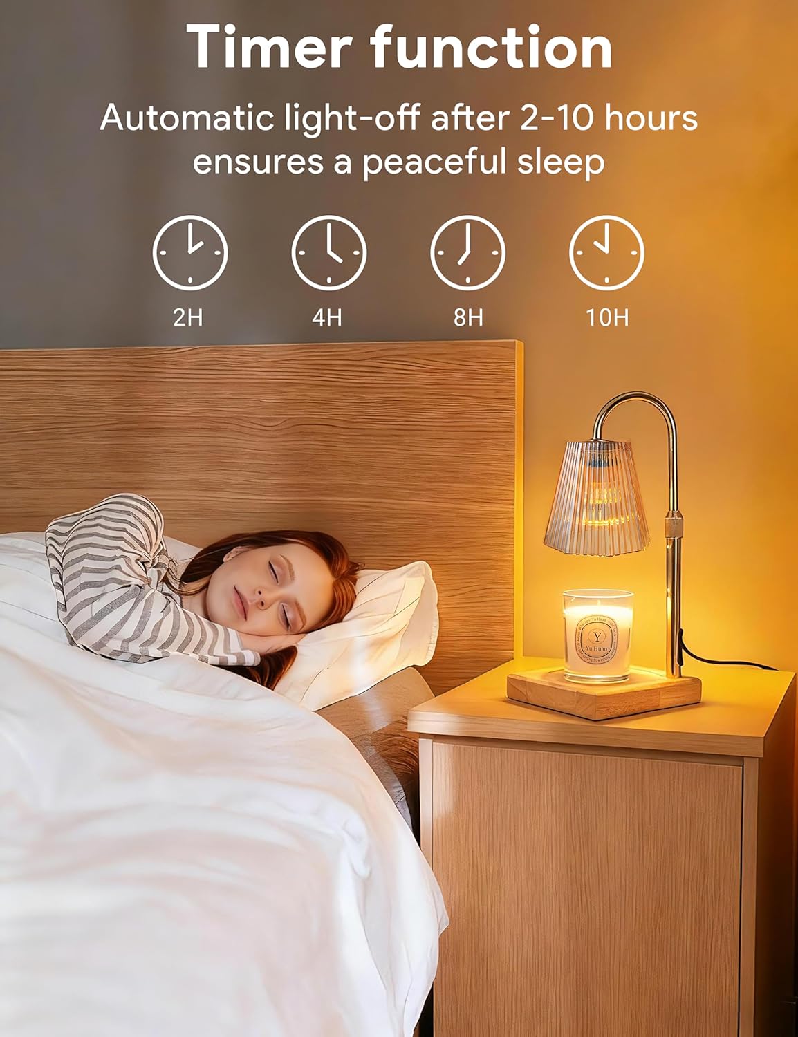 Candle Warmer Lamp with Timer, Dimmable Candle Warmer for Home Decor, Birthday Gifts for Women Mom, Adjustable Height Wax Melt Warmer with 2 Bulbs Yenka Supply