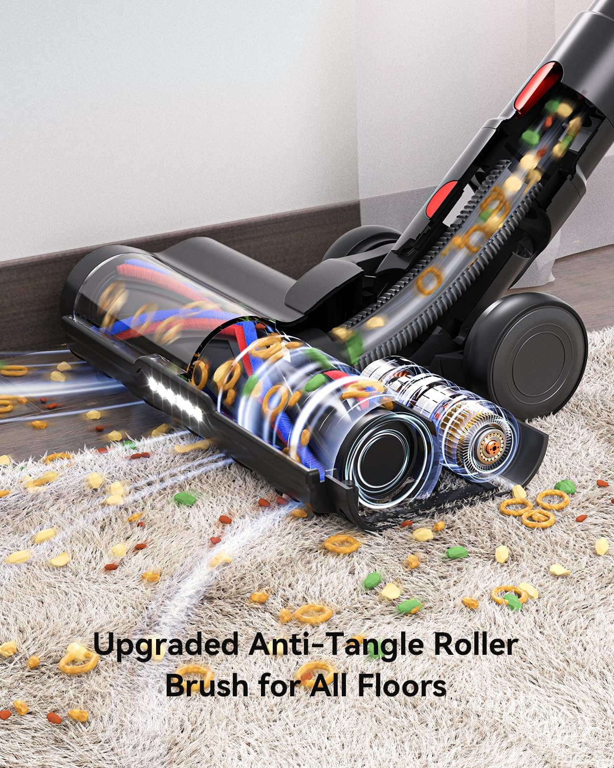 Cordless Vacuum Cleaner, Upgraded 55KPA 650W 70Mins Stick Vacuum with Hurricane Mode, Self-Standing, Touch Screen, 1.8L Dust Cup, Anti-tangle Wireless Vacumm, Vacuum Cleaners for Home/Pet Hair/Carpets - Yenka Supply