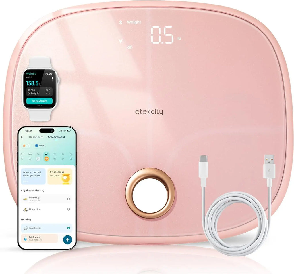Etekcity Smart Scale for Body Weight, FSA&HSA Eligible, Bathroom Digital Weighing Scale with BMI, Body Fat, Muscle Mass, Accurate Bluetooth Home User Health Equipment Sync Apps, LED, Tempered glass - Yenka Supply