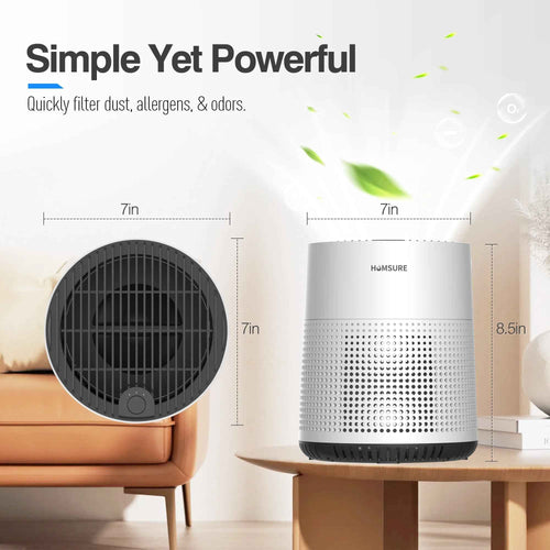 Air Purifier for Bedroom with True HEPA 13 Filters - 3-in-1 Pet Hair, Odors, Smoke & Dust Removal, Portable Small Air Purifier for Home, Office, Living Room - Yenka Supply