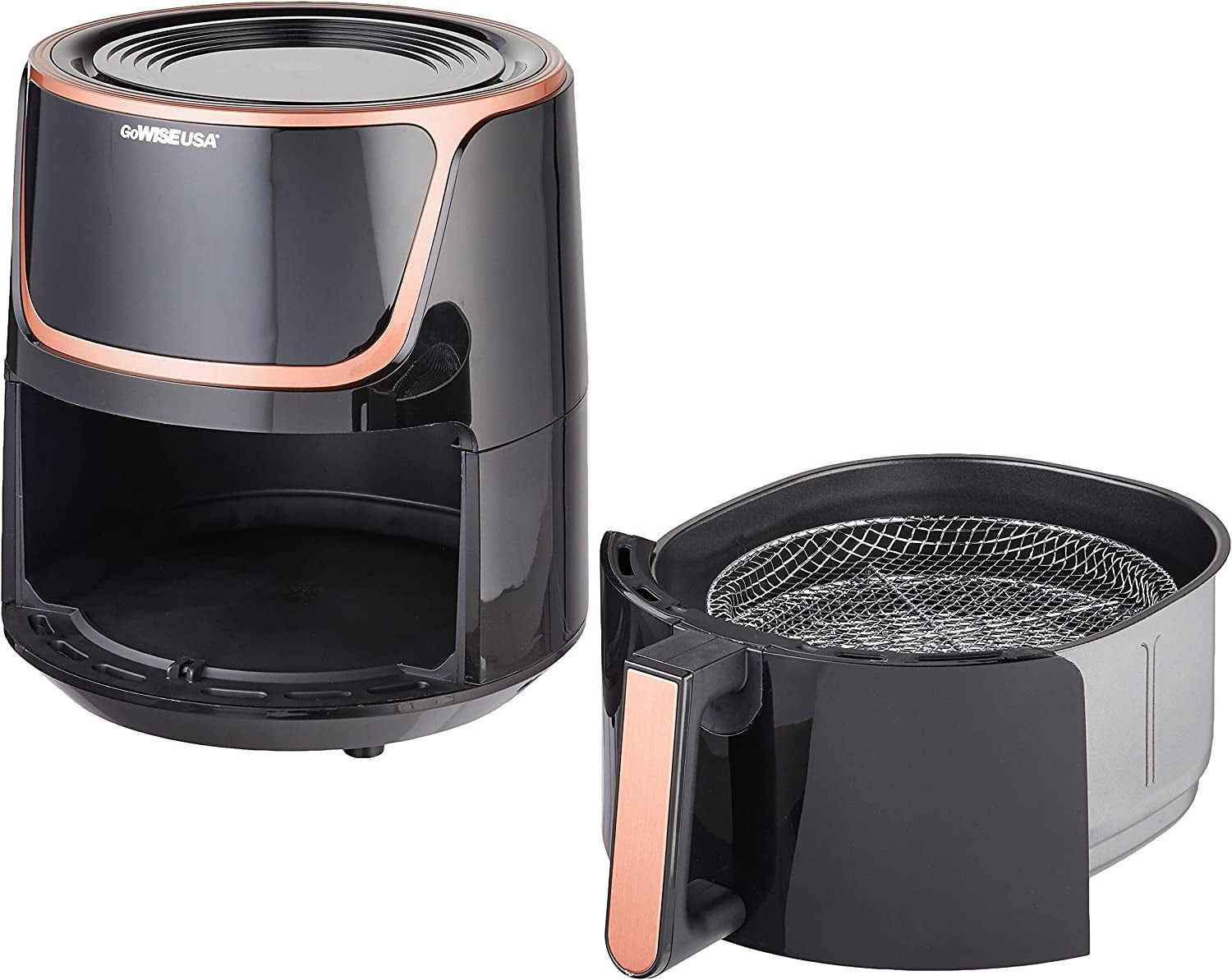 Best Air Fryer 7-Quart with Dehydrator, 3 Stackable Racks, Digital Touchscreen, 8 Functions & Recipes, Black/Copper - Yenka Supply