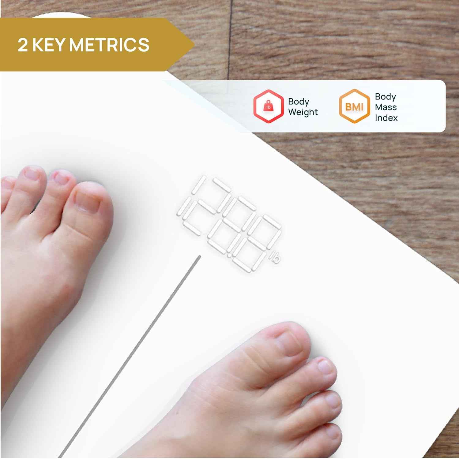 Smart Premium Digital Bathroom Scales - Highly Accurate Bluetooth Body Weight Scale for Precise Weight & BMI Measurement for Unlimited Users - Yenka Supply