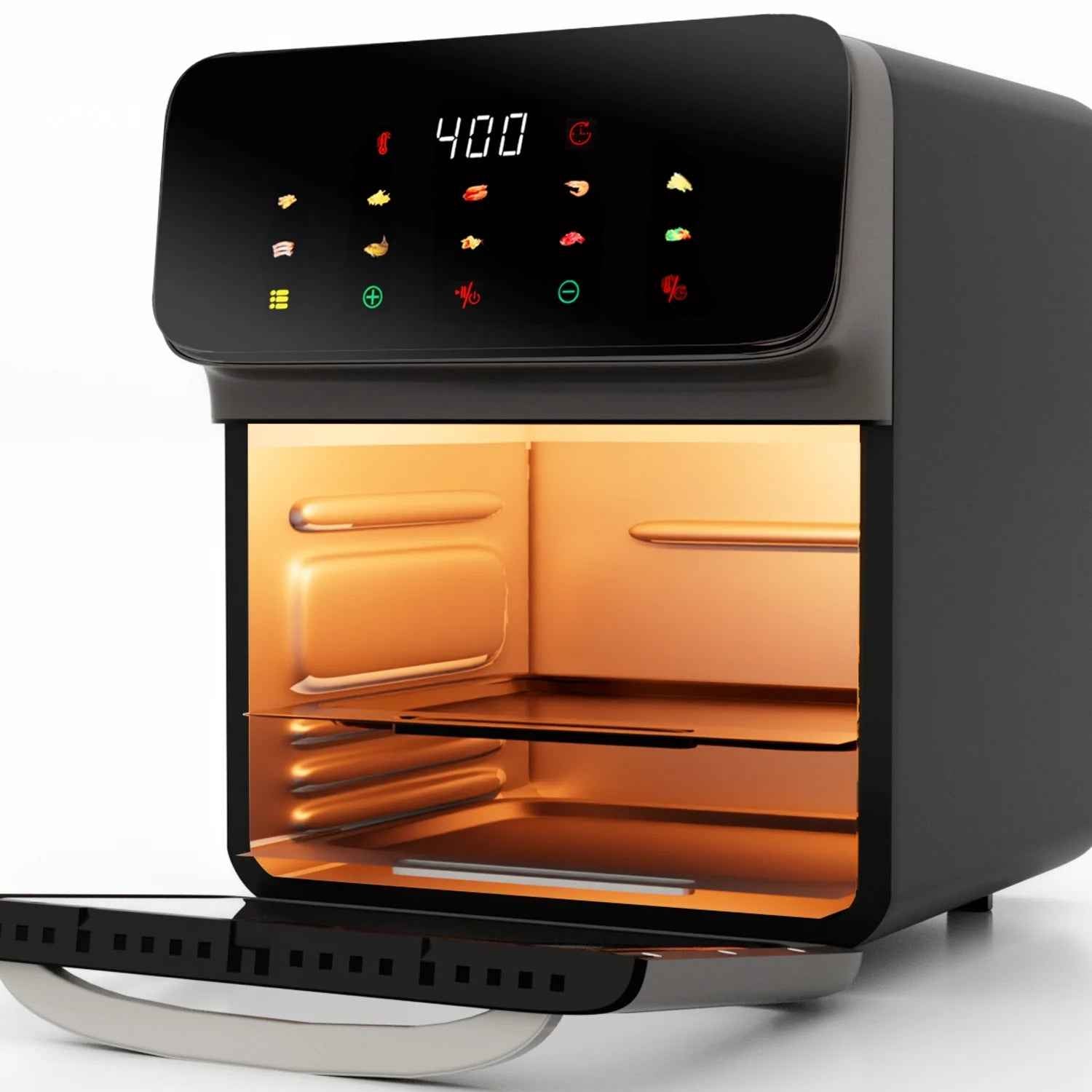 Air Fryer Convection Oven 12QT with 10-in-1 Multi Function, Touchscreen and Visible Window, Black - Yenka Supply