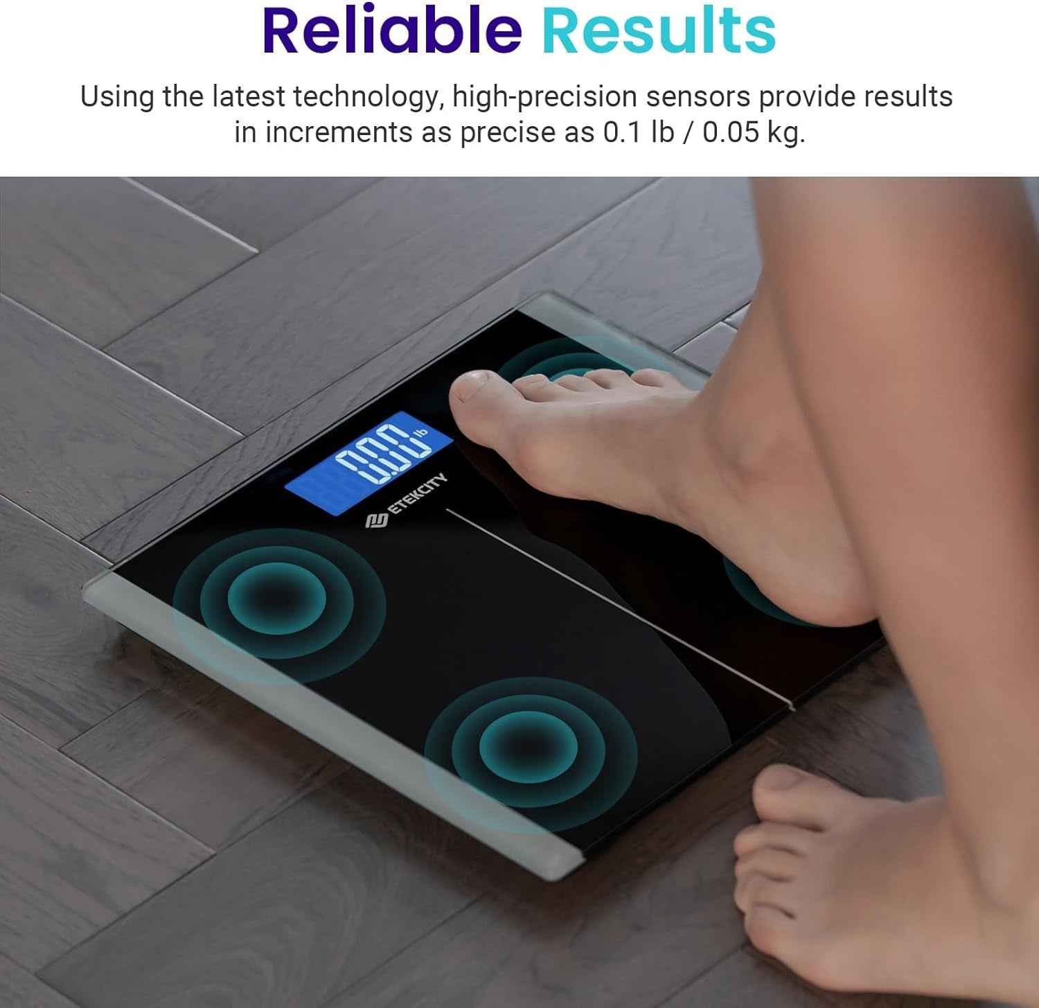 Body Weight Scale - Accurate Digital Electronic Weighing Machine with LCD Display, 6Mm Tempered Glass, 400 Lbs Capacity, Batteries Included - Yenka Supply