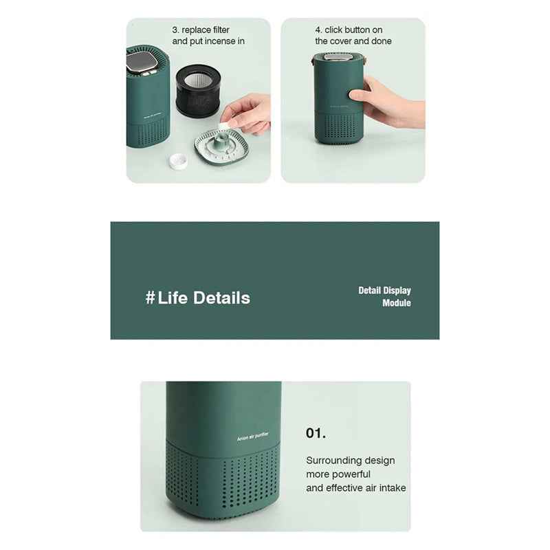 Air Purifier H13 Filter Freshener For Allergies