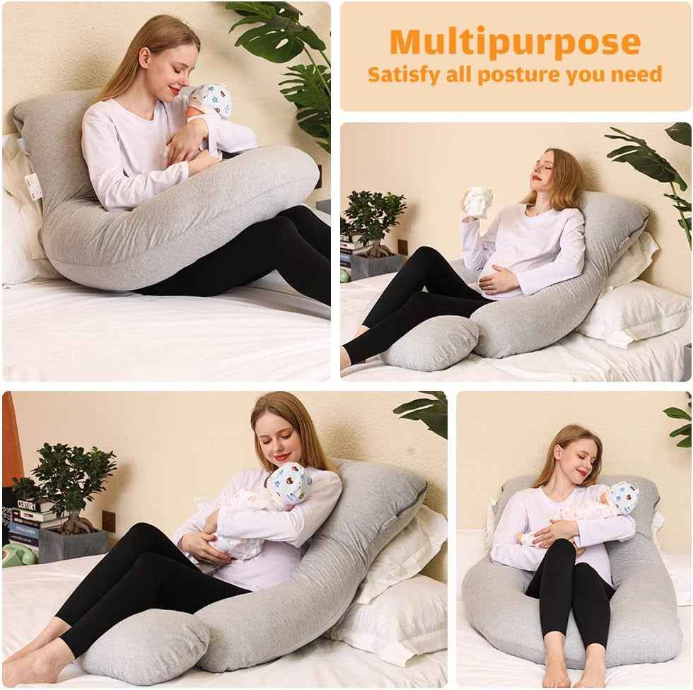 Pregnancy U Shaped Pillow - 58 Inch Full Body Maternity Pillow for Pregnant Women, Cooling Sleep Essential - Yenka Supply